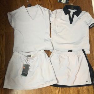 2 Nike Light Blue DriFit Tennis Sets XS